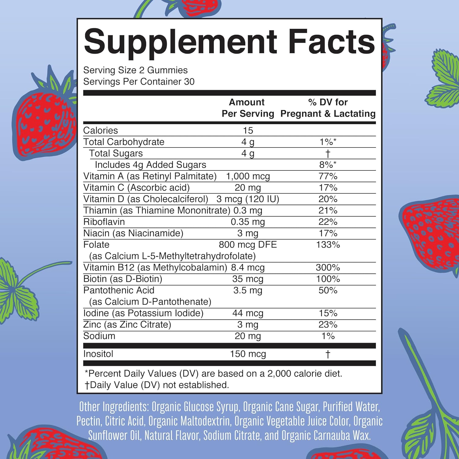 Prenatal Vitamins for Women by MaryRuth's | USDA Organic Prenatal Gummies | Postnatal Vitamins for Women Breastfeeding | Methylfolate 800 mcg DFE | Iodine | Vegan | Non GMO | 30 Servings : Health & Household