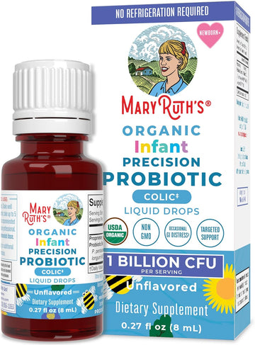 Baby Probiotic Drops By Maryruth'S | Liquid Precision Probiotics For Digestive Health | Colic Calm | Occasional Colic Baby Relief | Usda Organic | Vegan | Baby Essentials| 30 Servings