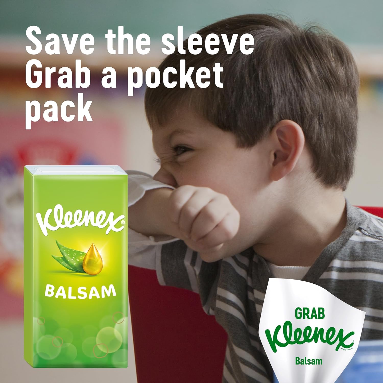 Kleenex Balsam in Handy Pocket Pack Tissues - 80 Travel Pocket Packs - Balm Tissues Protect and Soothe Your Nose when You've Got a Cold - Balmcare with Aloe Vera, Vitamin E and Calendula : Amazon.co.uk: Grocery