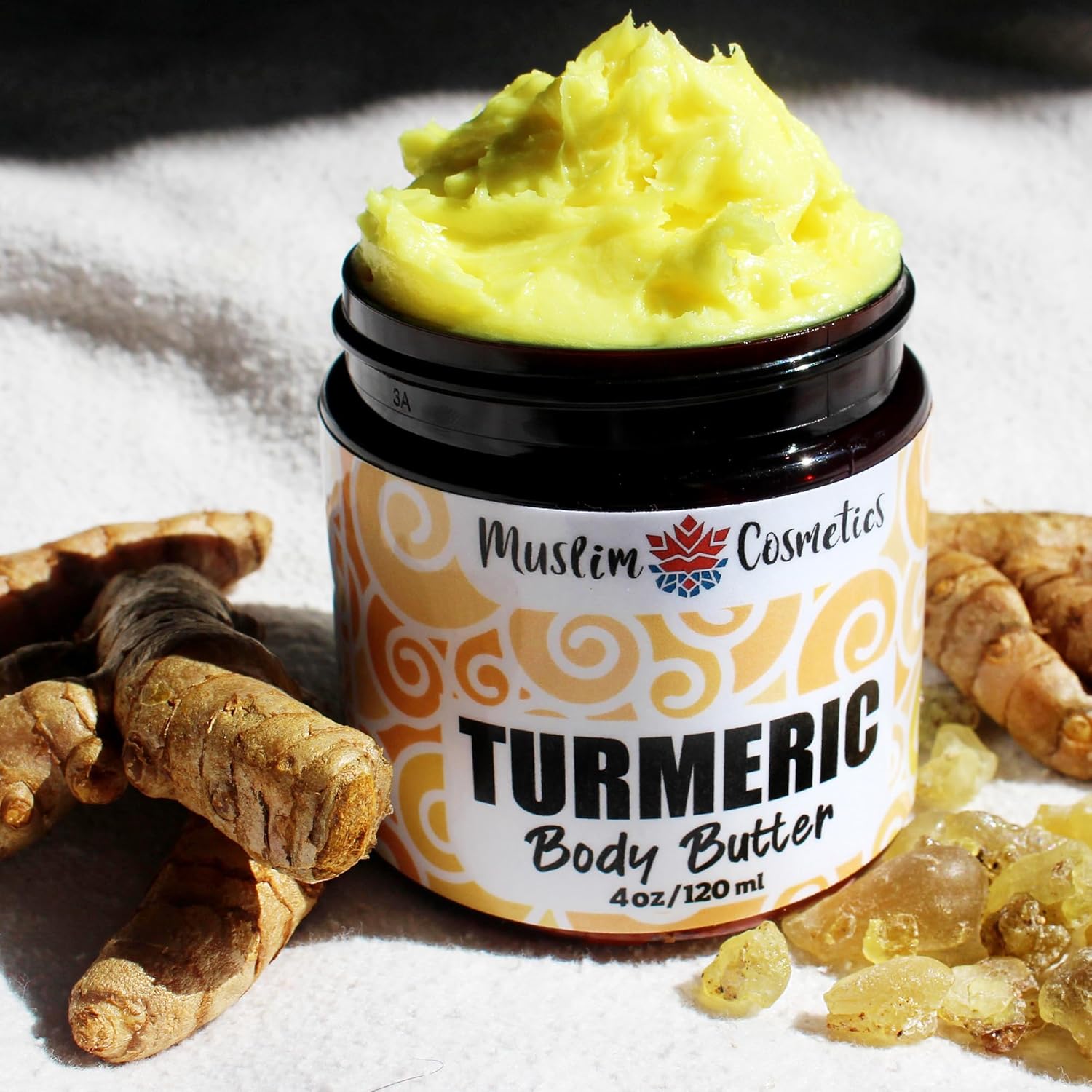 Turmeric Body Butter | Whipped Shea | Frankincense Essential Oil | Not Grainy | 100% Natural Glow | Made In Canada - Muslim Cosmetics - Turmeric Body Butter (4Oz (120Ml)) : Beauty & Personal Care