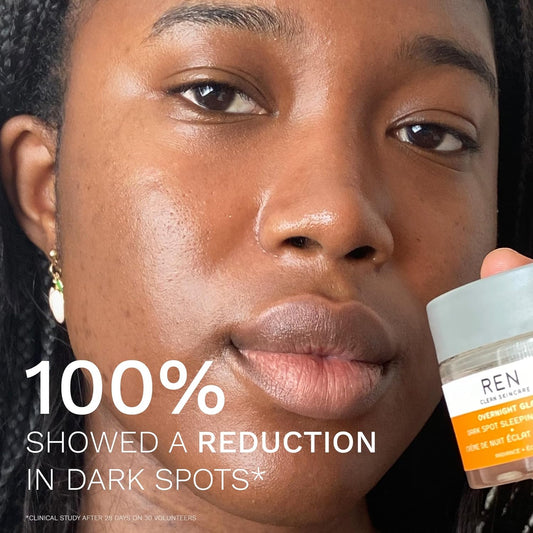 Ren Clean Skincare - Dark Spot Overnight Cream - Targeted Hyperpigmentation, Acne Scar & Sun Spot Remover For Face - Hydrates & Evens Skin Tones For Radiant Complexion - 1.7 Fl Oz