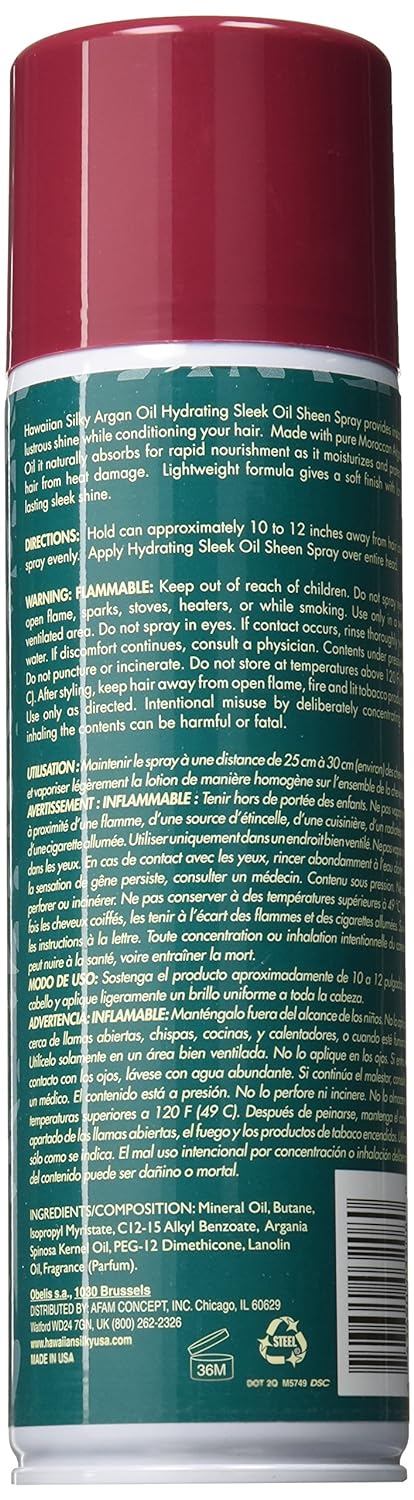 Hawaiian Silky Argan Oil Hydrating Sleek Sheen Spray, 15 Ounce