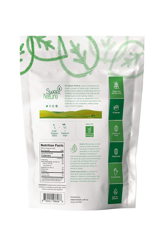 Sweet Nature Stevia Sweetener Powder - All Natural - Kosher - Gluten And Sugar Free 2 Lb (32 Ounces)