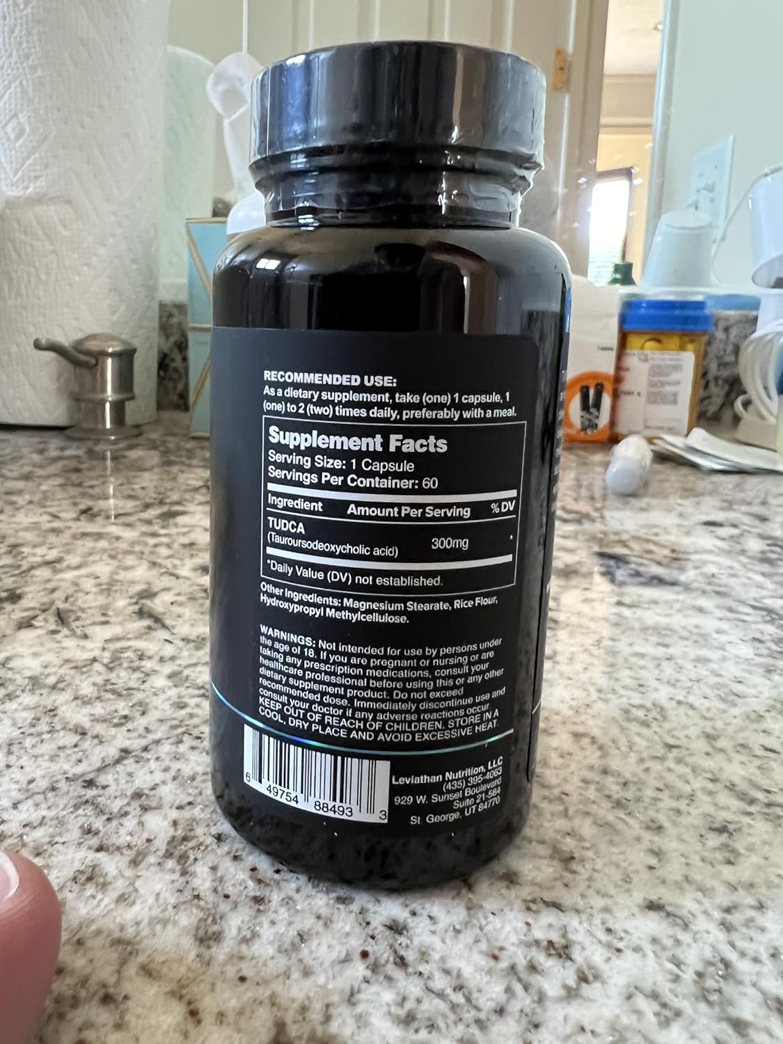Leviathan Nutrition Tudca Bile Salts 300Mg - Tudca (Tauroursodeoxycholic Acid) Supplement 60 Capsules : Health & Household