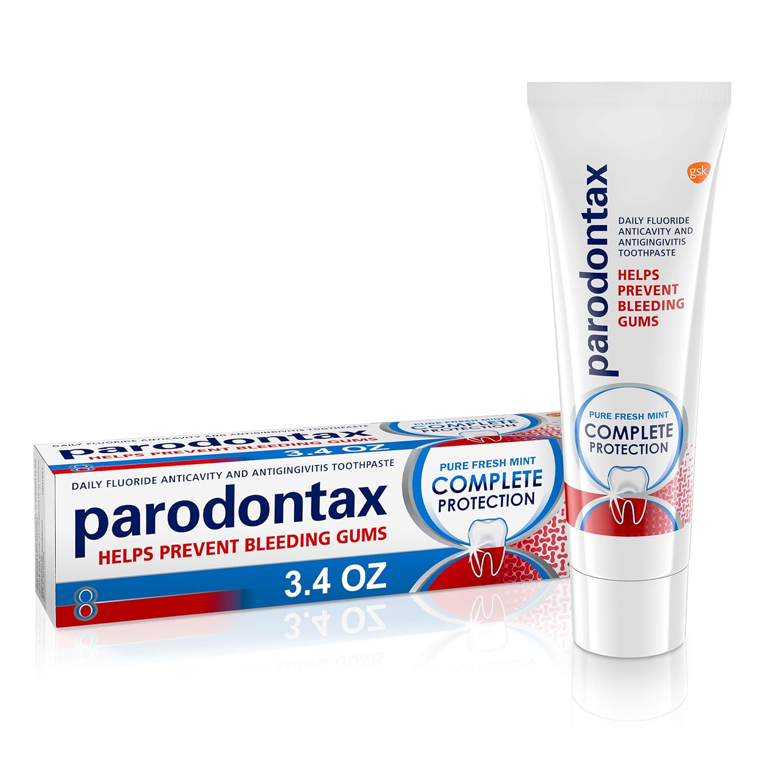 Parodontax Complete Protection and Sensodyne Sensitivity & Gum Whitening Toothpastes, 3.4 Ounces Each