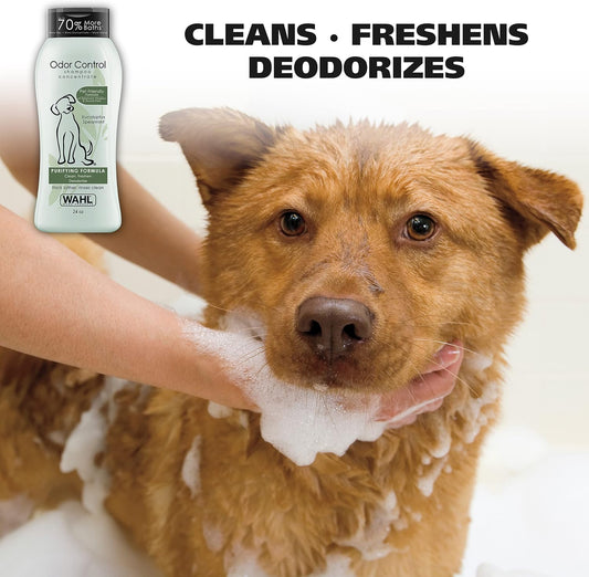 Wahl Usa Odor Control Shampoo For Dogs & Pets - Eucalyptus & Spearmint Animal Deodorizer For Cleaning & Freshening – 24 Oz - Model 820003A