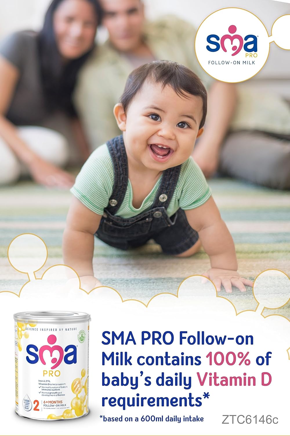 Sma Follow-On Baby Milk Powder Formula, 6-12 Months, 800 G (Pack Of 4)