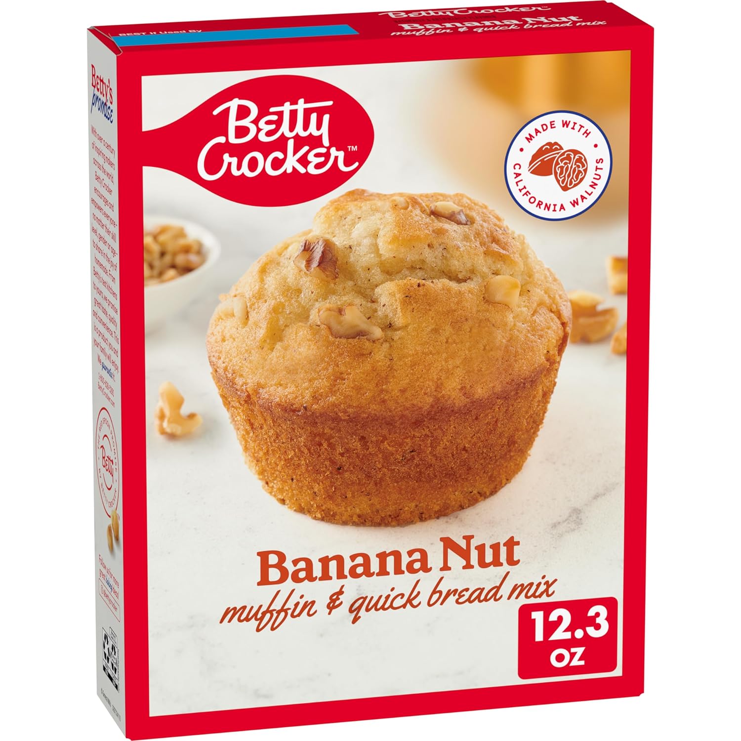 Betty Crocker Banana Nut Muffin and Quick Bread Mix, Made With California Walnuts, 12.3 oz. (Pack of 12)