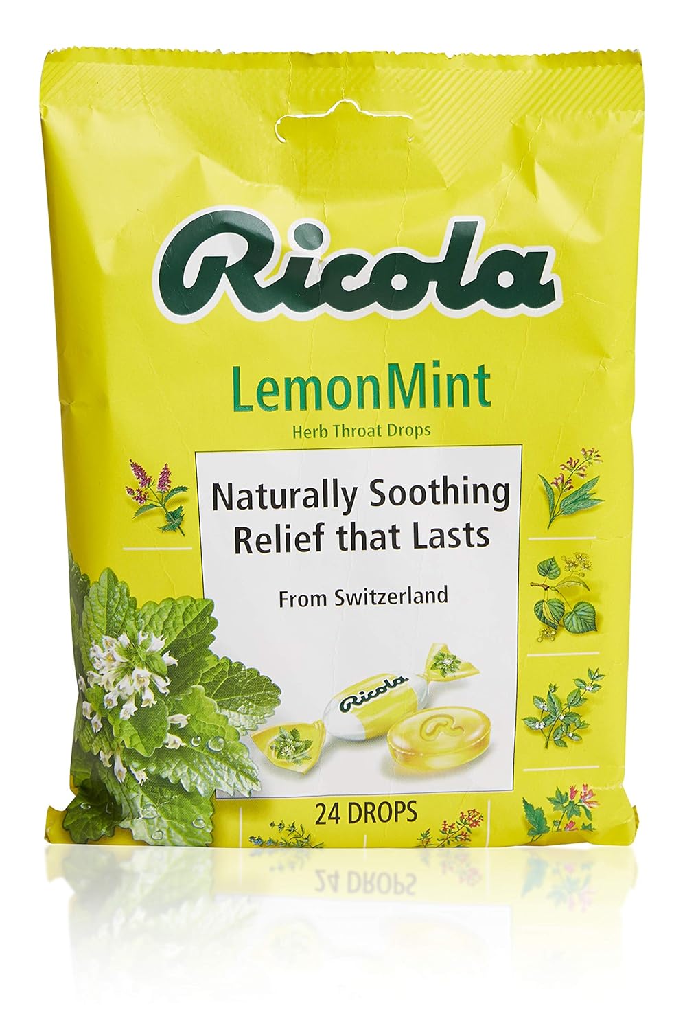 Ricola Ricola Throat Drops Lemon Mint, Lemon-Mint, 24 Drops (Pack of 2)