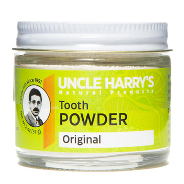 Uncle Harry's All Natural Tooth Powder | Alkalizing Remineralizing Enamel Support & Whitening Toothpaste for Sensitive Teeth | Powder Toothpaste for Gum Health & Fresh Breath (2 oz Glass jar)