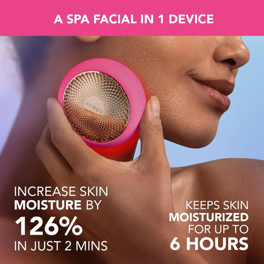 Foreo Ufo 3-5-In-1 Full Facial Led Mask Treatment - Deep Moisturiser - Anti Aging Face Mask Beauty - Thermotherapy - Cryotherapy - Face Massager - Fuchsia