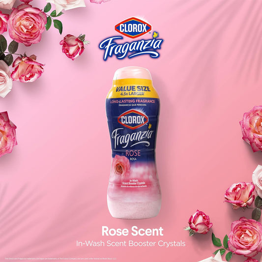 Clorox Fraganzia In-wash Scent Booster Crystals in Rose Scent, 70oz | Laundry Scent Booster Crystals | In-wash Scent Booster for Fresh Laundry in Rose Scent 70 Ounce Crystals