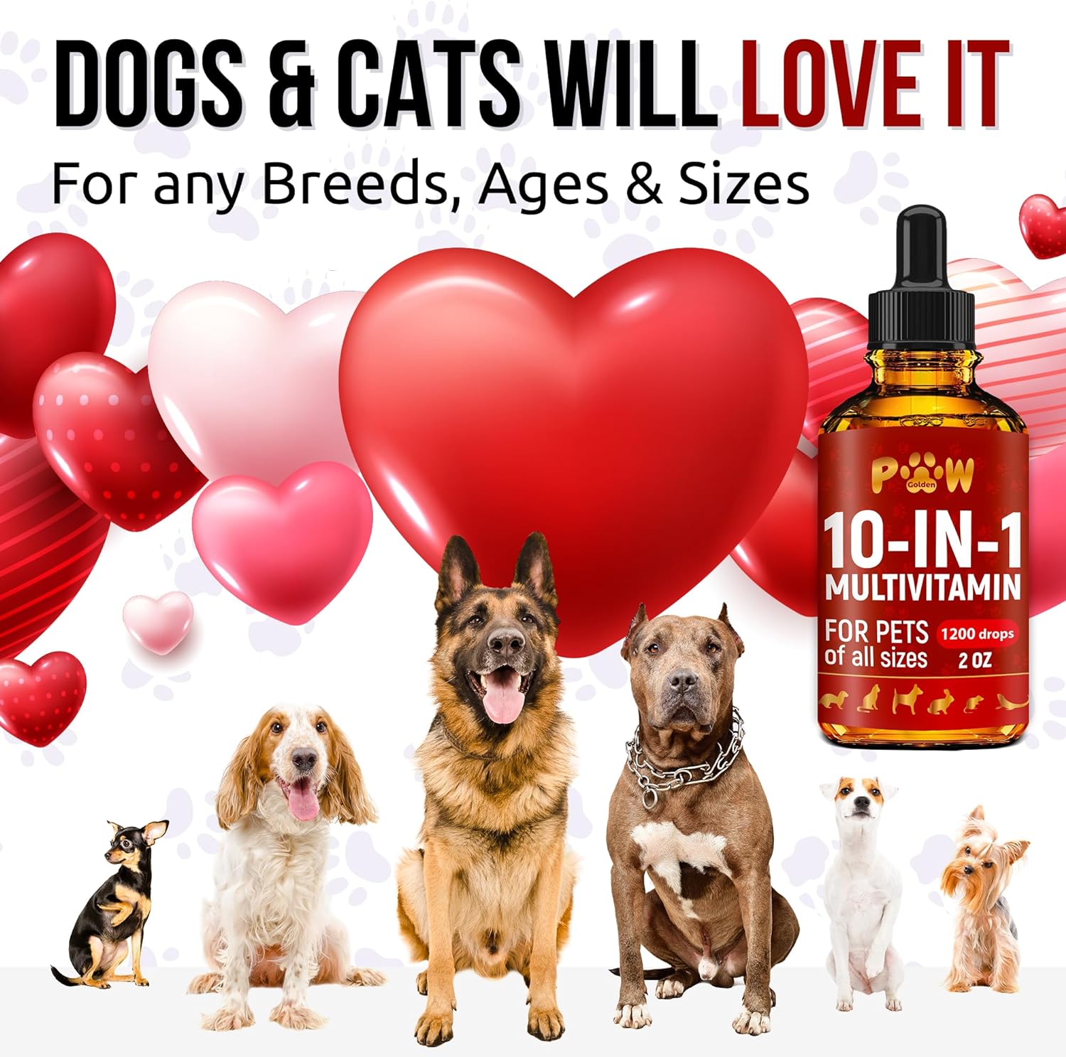 Cat and Dog Vitamins and Supplements | Dog Vitamin | Vitamins for Cats | Multivitamin for Dogs | Cat Supplements & Vitamins | Vitamins for Dogs | Natural Cat Vitamins | 2 oz : Pet Supplies