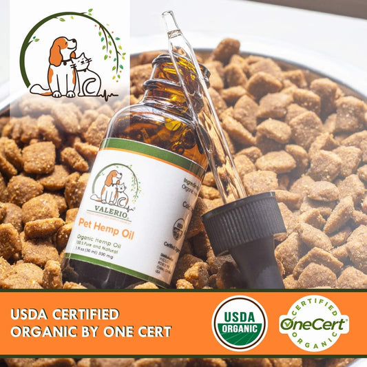 Valerio Pets Hemp Oil for Dogs and Cats - 1 Oz - Hemp Oil Drops with Omega Fatty Acids - Hip and Joint Support and Skin Health