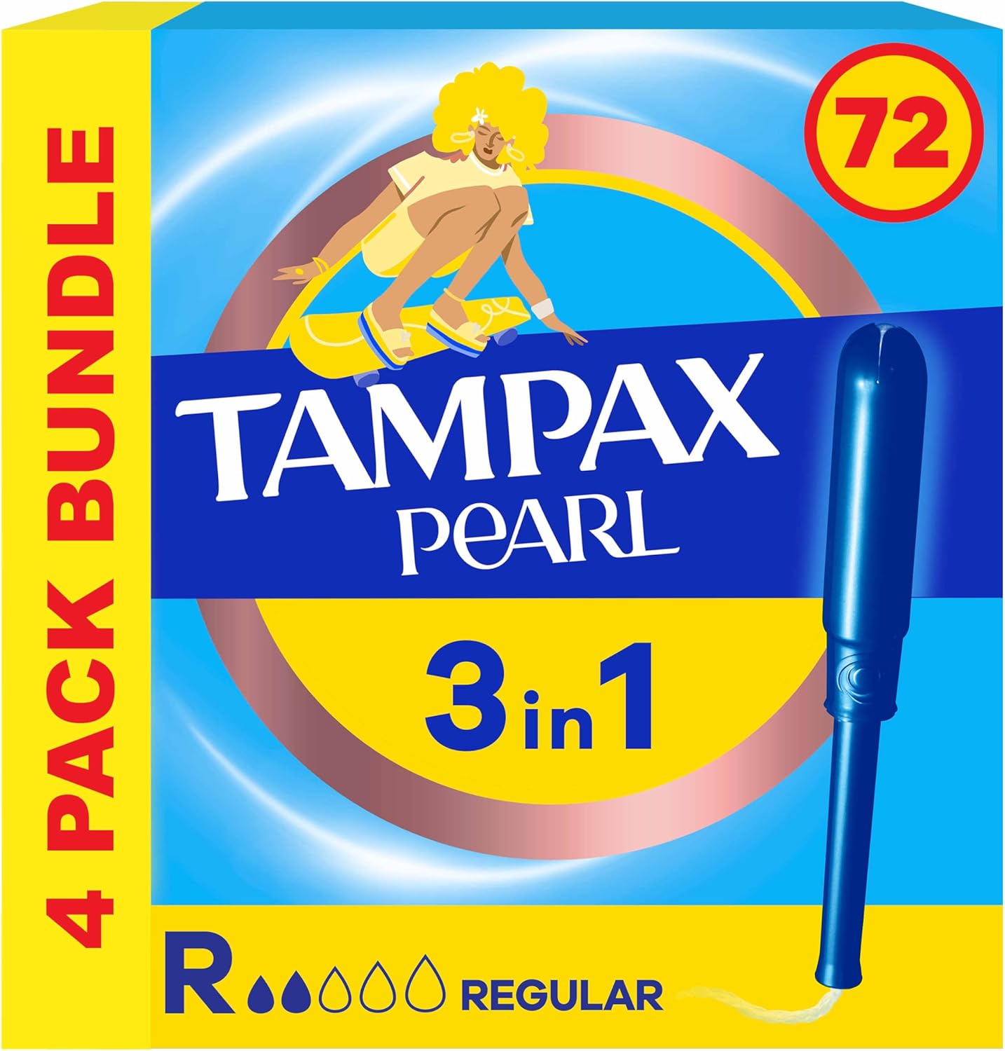 Tampax Pearl Regular Tampons Applicator, 18 Each