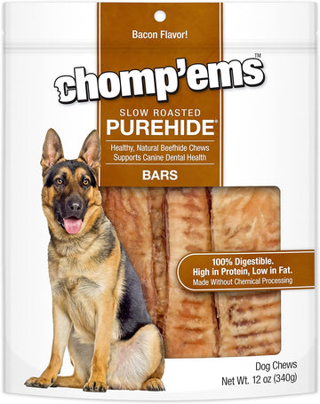 CHOMP 'EMS Ruffin' It 21013 Purehide Dog Chew, Size 12