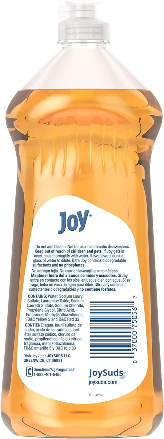 JOY Ultra Dishwashing Liquid, Orange Scent, 10 Count, 30 Ounce Bottles