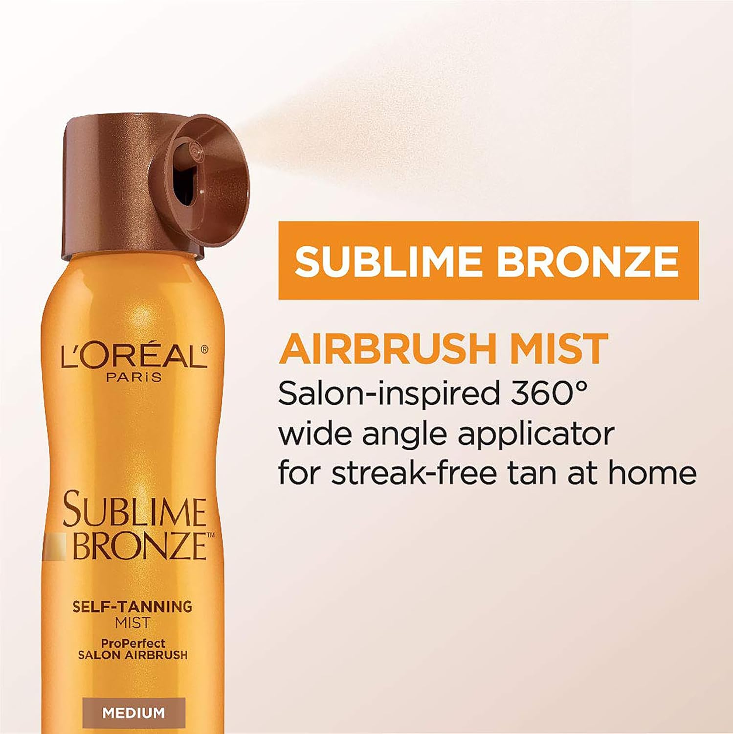 L'Oreal Paris, Sublime Bronze Self-Tanning Mist, Medium Natural Tan, Aerosol, 4.6 oz : Everything Else