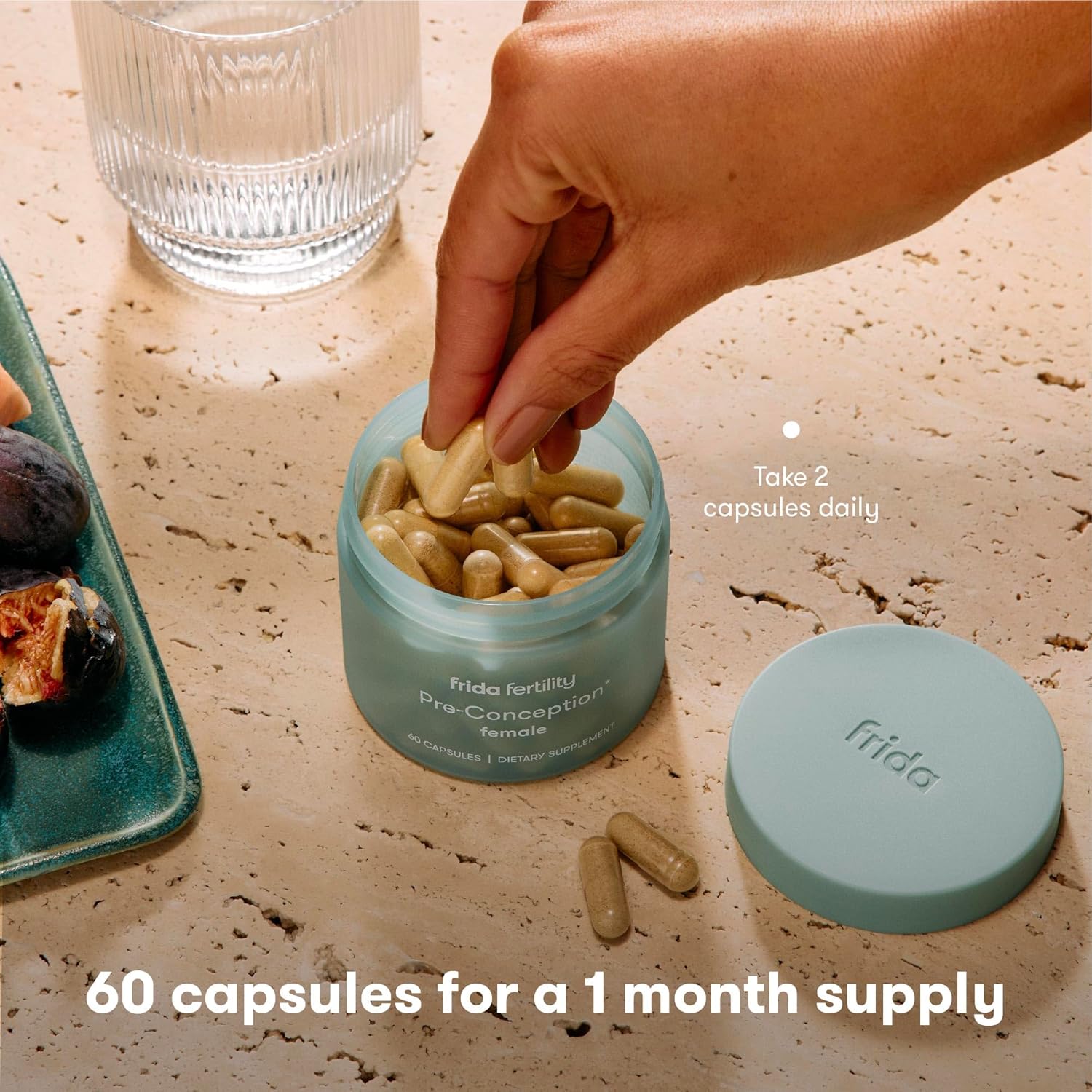 Frida Fertility Pre-Conception Fertility Supplement for Women | Daily Vitamins & Minerals, Folic Acid, Inositol, CoQ10, Support Egg Function, Regular Menstrual Cycle | 60 Capsules, 30 Day Supply : Health & Household