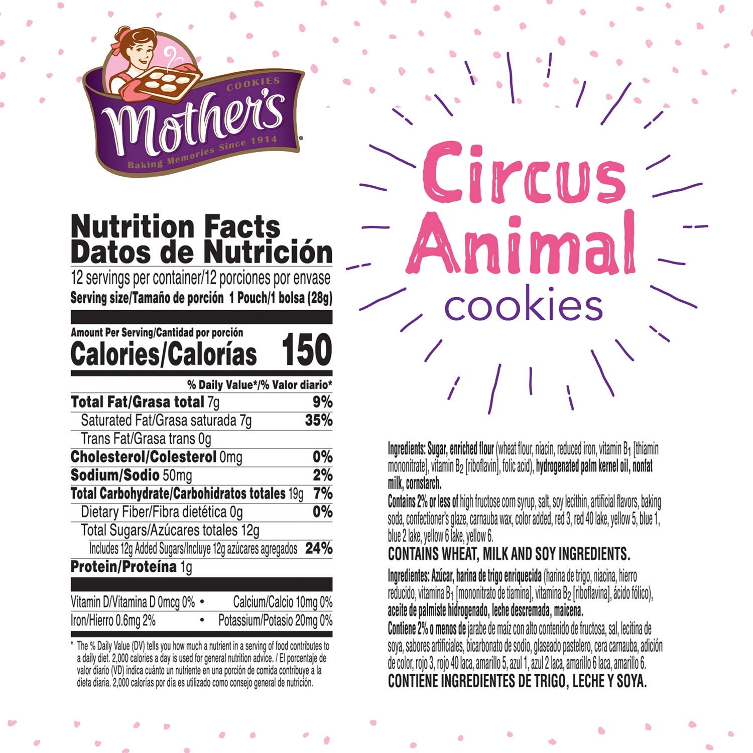 Mother'S Cookies, Circus Animal, Caddy, 12 Ct. (Pack Of 4)