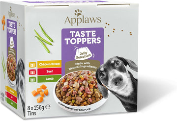 Applaws Natural Wet Dog Food Tin, Grain Free Meat Selection with Vegetables in Jelly 156g (8 x 156g Tins)?TT3111CE-A