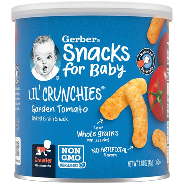 Gerber Snacks for Baby Lil Crunchies Garden Tomato, 1.48 Oz