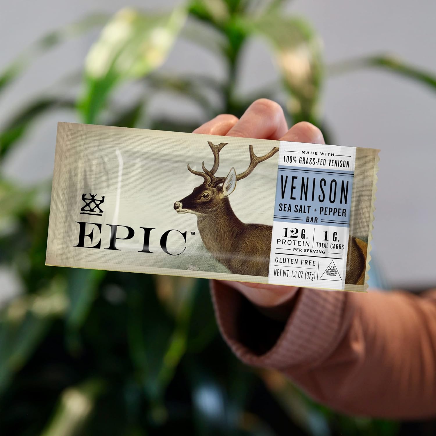 EPIC Venison Sea Salt & Pepper Bars, Keto Friendly, Gluten Free, 12 ct : Grocery & Gourmet Food