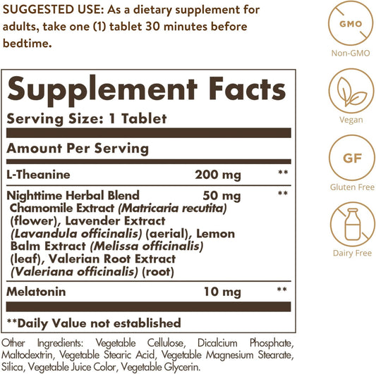 Solgar Triple Action Sleep, 30 Tri-Layer Tablets - Time-Release Melatonin & L-Theanine Plus Herbal Blend - Helps You Relax, Fall Asleep Fast & Stay Asleep Longer - Non-GMO, Gluten Free - 30 Servings