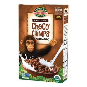 EnviroKidz Choco Chimps Organic Chocolate Cereal, 10 Ounce Box (Pack of 12), Gluten Free, Non-GMO, EnviroKidz by Nature's Path