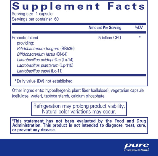 Pure Encapsulations Probiotic IMM | Shelf Stable Probiotic Blend to Support Immune Function and Maintain Eye, Nose and Throat Health* | 60 Capsules