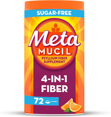 Metamucil Fiber, 4-in-1 Orange SugarFree Powder 72