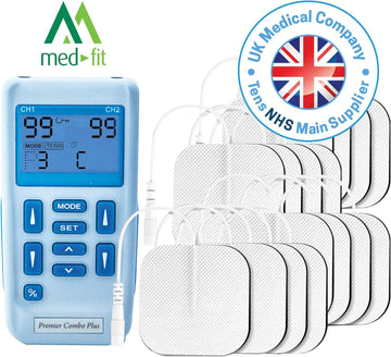 Premier Tens Machine By Med-Fit, Fully Rechargeable Dual Channel Tens And Muscle Stimulator With 30 Pre-Set Programs For Tens Pain Relief, Muscle Strengthening, Massage And Relaxation