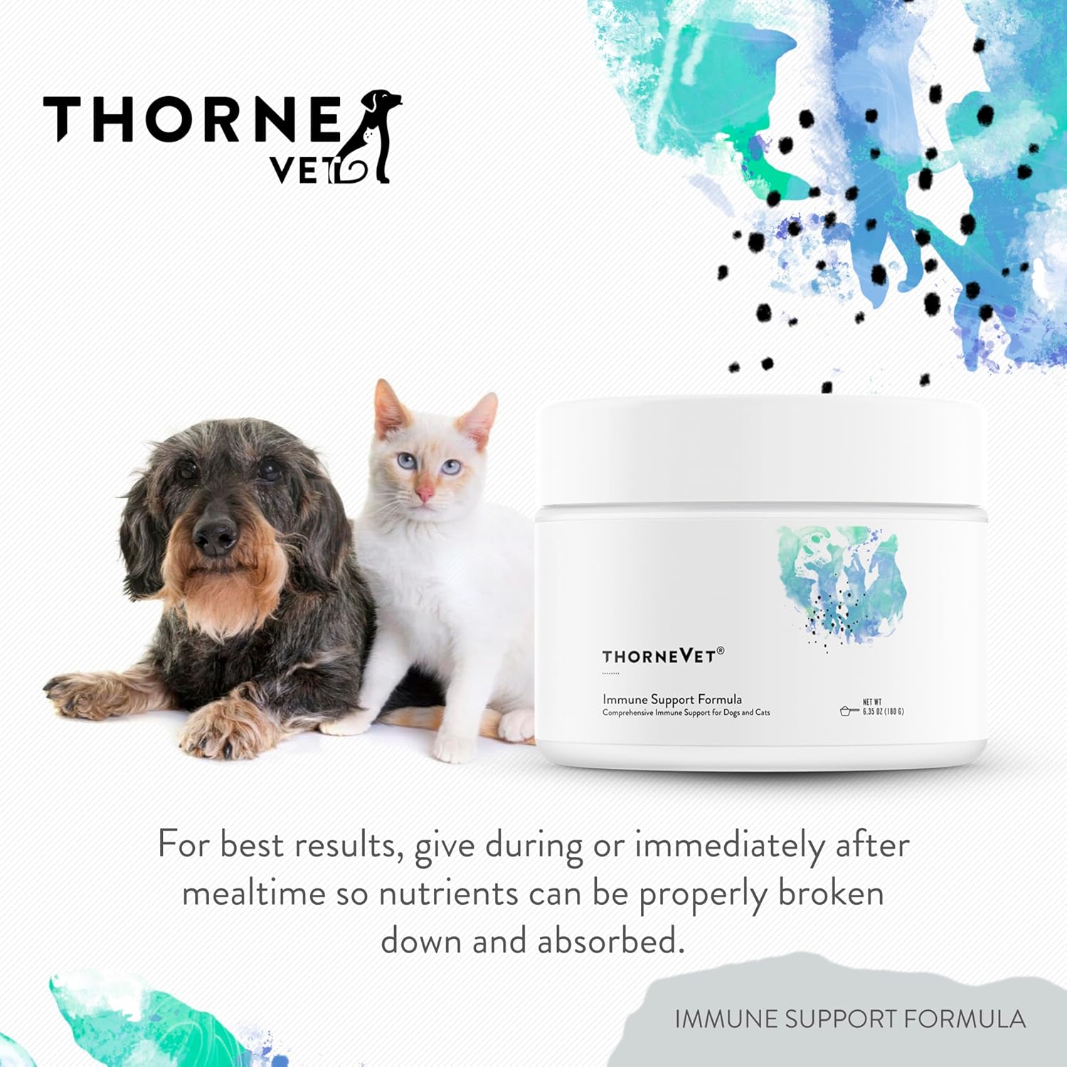 ThorneVET Immune Support Formula Powder – Immune Support for Dogs & Cats, 90 scoops : Pet Supplies