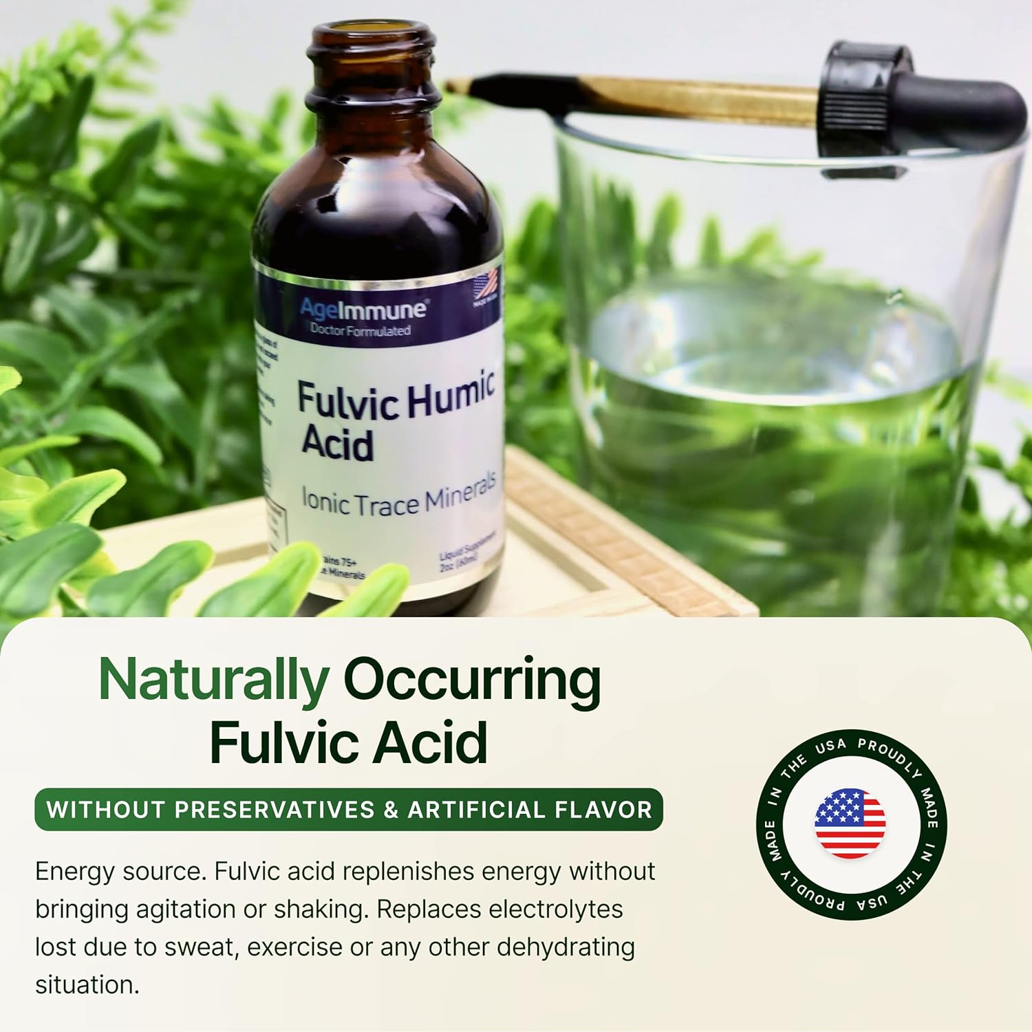 Fulvic Humic Acid Ionic Trace Minerals with Electrolytes Liquid Supplement. 75+ Plant Derived Mineral Drops for Energy Boost and Hydration. Up to 8 months supply. 2oz. : Health & Household