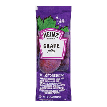 Heinz Grape Jelly Single Serve Packet (0.5 Oz Packets, Pack Of 200)