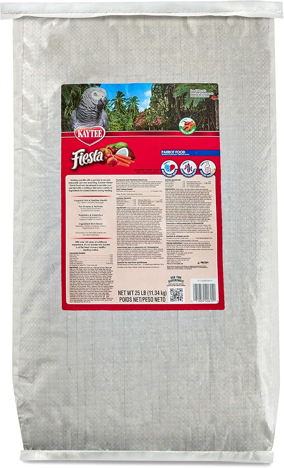 Kaytee Fiesta Parrot Food 25 Pound Bag