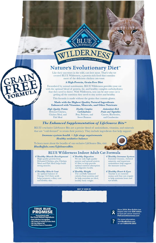 Blue Buffalo Wilderness Nature'S Evolutionary Diet High-Protein, Grain-Free Natural Dry Food For Adult Cats, Chicken, 11-Lb. Bag