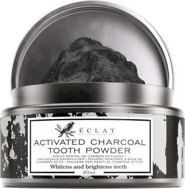 Organic Activated Charcoal Powder Teeth Whitening from Coconut - Carbon Activated Charcoal Teeth Whitening Powder and Stain Remover - Natural Teeth Whitening Safe for Gums and Enamel - Eclat Skincare