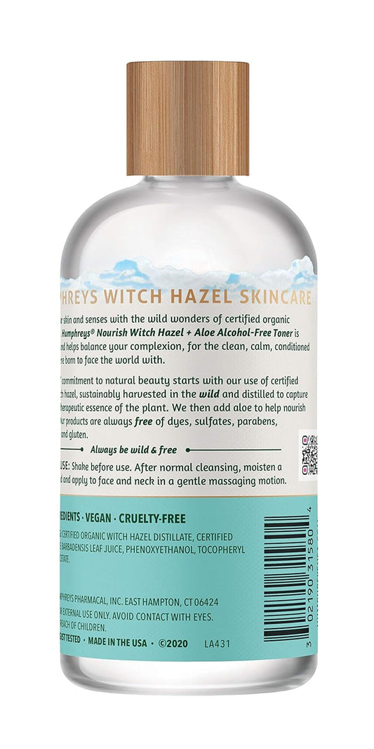 Humphreys Witch Hazel Refining Toner | Wild Harvested Witch Hazel & Rose | Usda Organic | Natural | Soothing & Clarifying | 8 Fl Oz