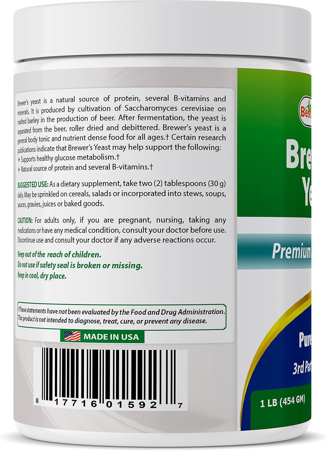 Best Naturals 100% Pure Brewers Yeast Powder - 16 Oz - Supports For Increased Breast Milk Supply During Breastfeeding, Lactation, Digestive Health : Health & Household