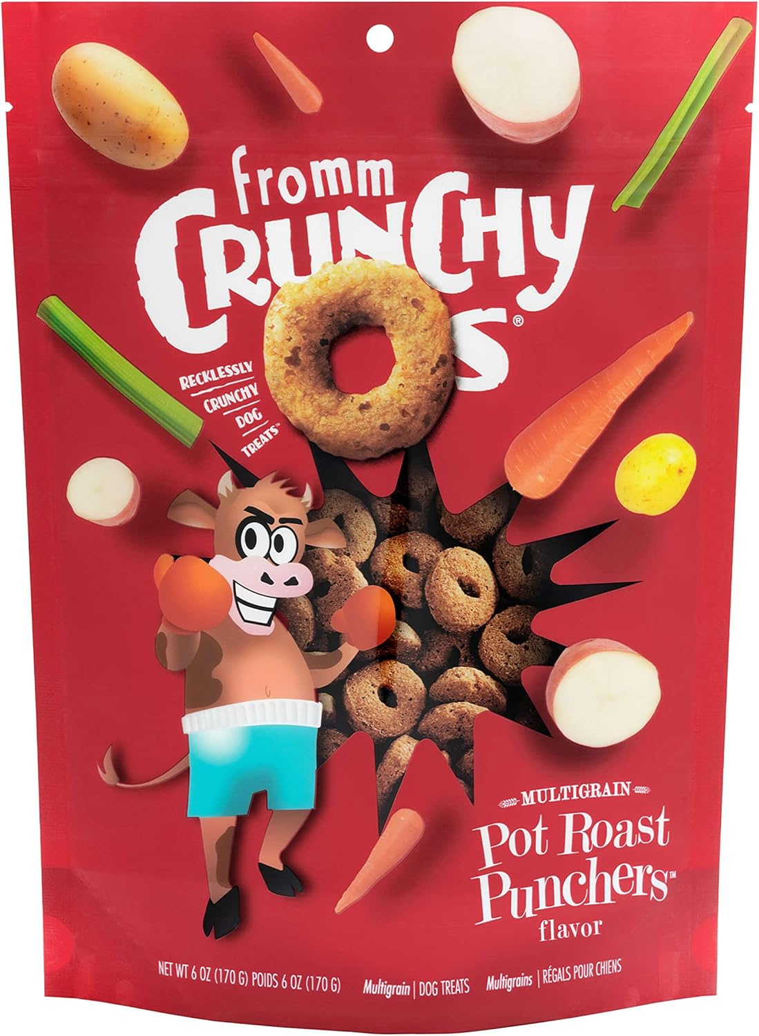 Fromm Crunchy Os Pot Roast Punchers Dog Treats - Premium Crunchy Dog Treats - Beef Recipe - 6 Oz