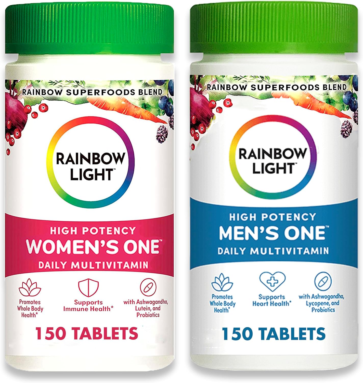 Rainbow Light Once Daily Multi-Vitamin Bundle Pack - Men'S One And Women'S One, 150 Count (Pack Of 2)