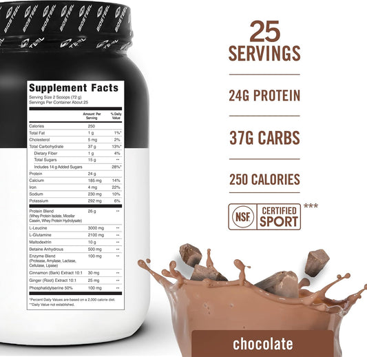 Biosteel Recovery Protein Plus Powder Supplement, Grass-Fed And Non-Gmo Formula, Chocolate, 27 Servings