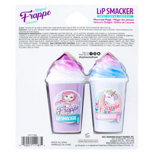 Lip Smacker Magical Frappe Collection 3 Pack Beverage Lip Balm- Unicorn & Mermaid Unicorn Delight/Mermaid Magic