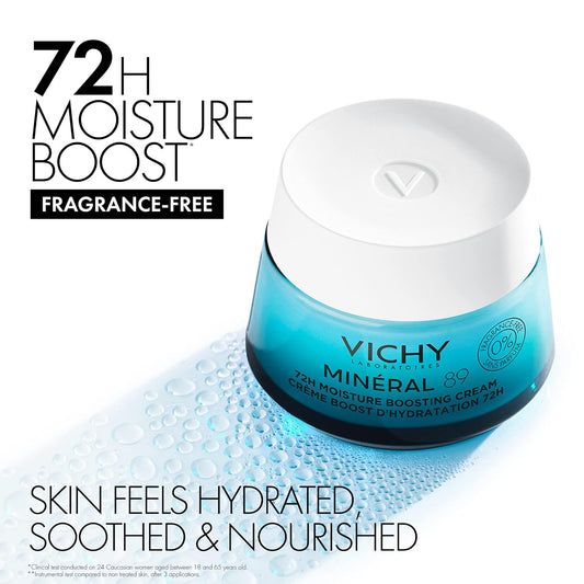 Vichy Mineral 89 Cream, 72H Moisture Boosting Cream | Hydrating Face Moisturizer With Hyaluronic Acid & Niacinamide | Daily Face Cream | Available In 2 Formulas | Suitable For All Skin Types