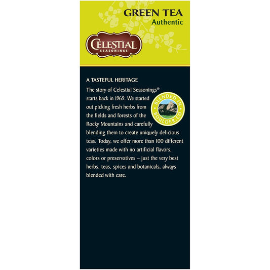 Celestial Seasonings Green Tea, Authentic, Contains Caffeine, 25 Tea Bags (Pack Of 6)