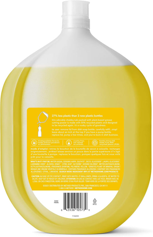 Method Gel Dish Soap, Refill, Lemon Mint, 54 Ounce, 1 pack