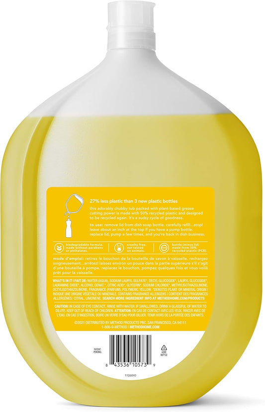 Method Gel Dish Soap, Refill, Lemon Mint, 54 Ounce, 1 Pack