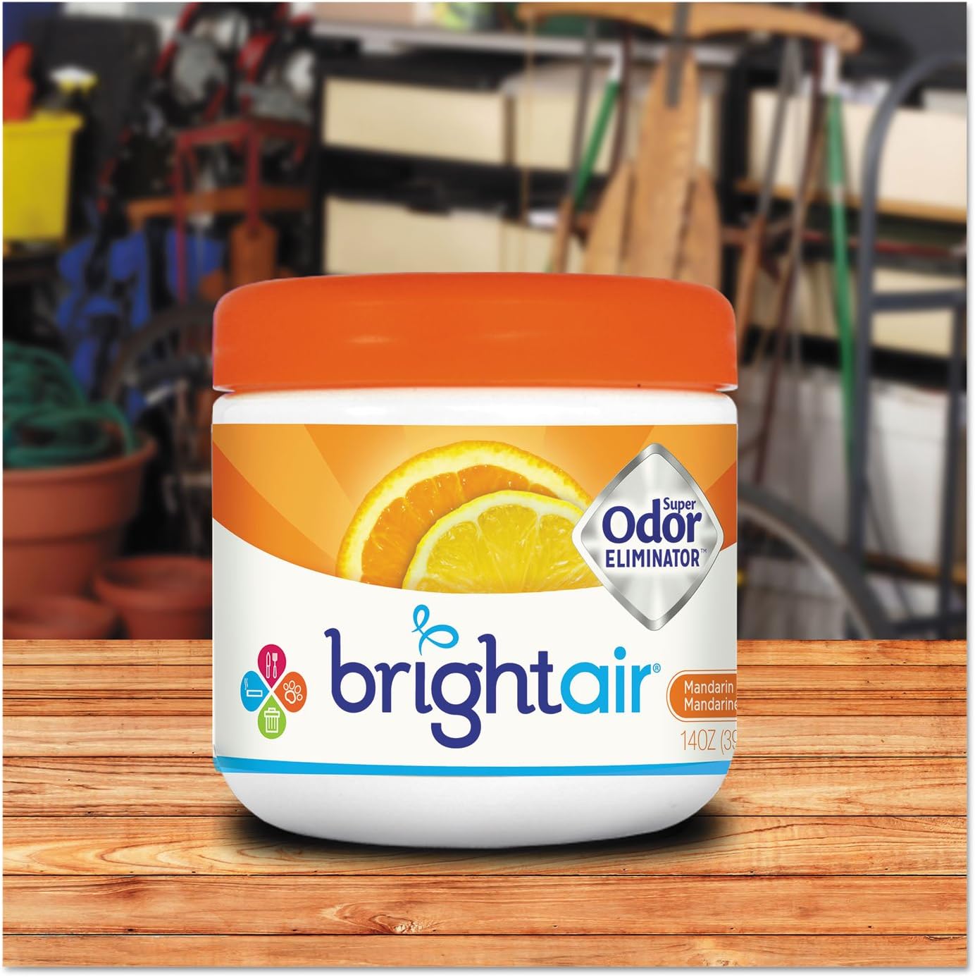 Bright Air Solid Air Freshener and Odor Eliminator, Mandarin Orange and Fresh Lemon Scent, 14 Ounces : Health & Household
