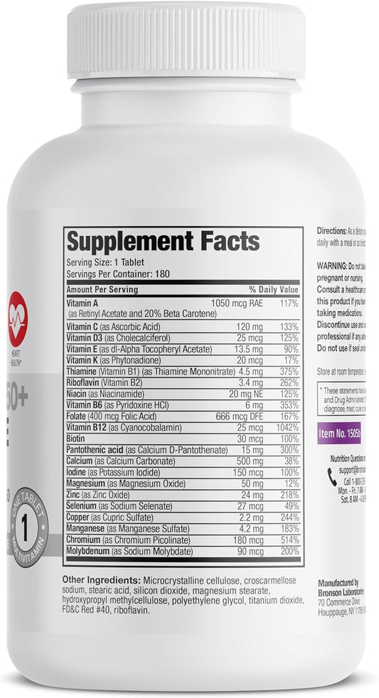 Bronson One Daily Women’S 50+ Complete Multivitamin Multimineral, 180 Tablets